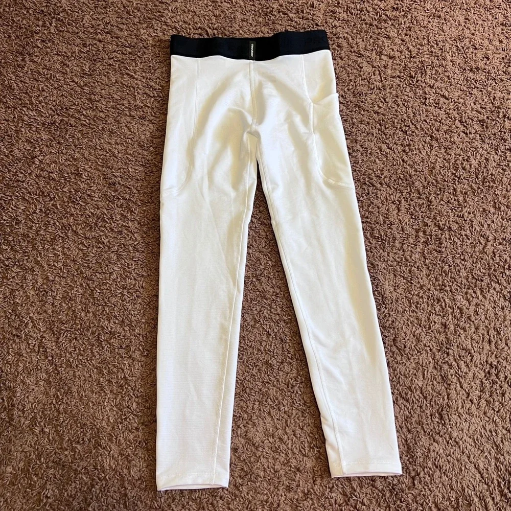 Nike Pro Dri-FIT Mens Compression‎ Tights White Black Striped Swoosh Large NWOT